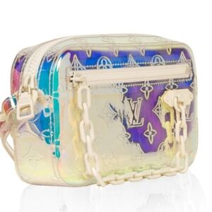 PVC monogram pochette voltage iridescent